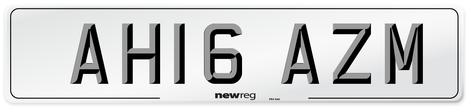 AH16 AZM Number Plate from New Reg